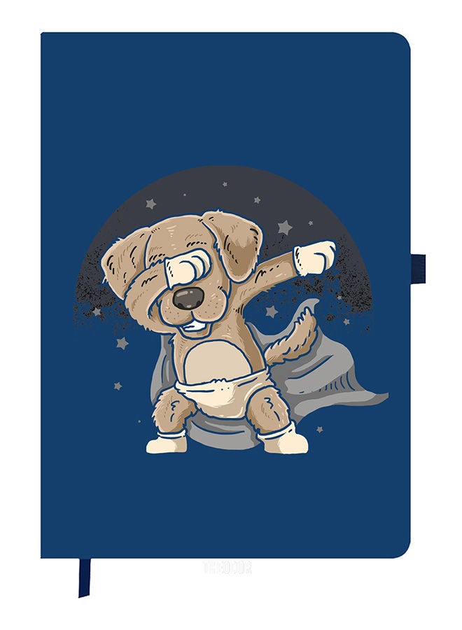 Theodor Designer A5 Thick Blue Hardcover Notebook Dab Dog - Image 1