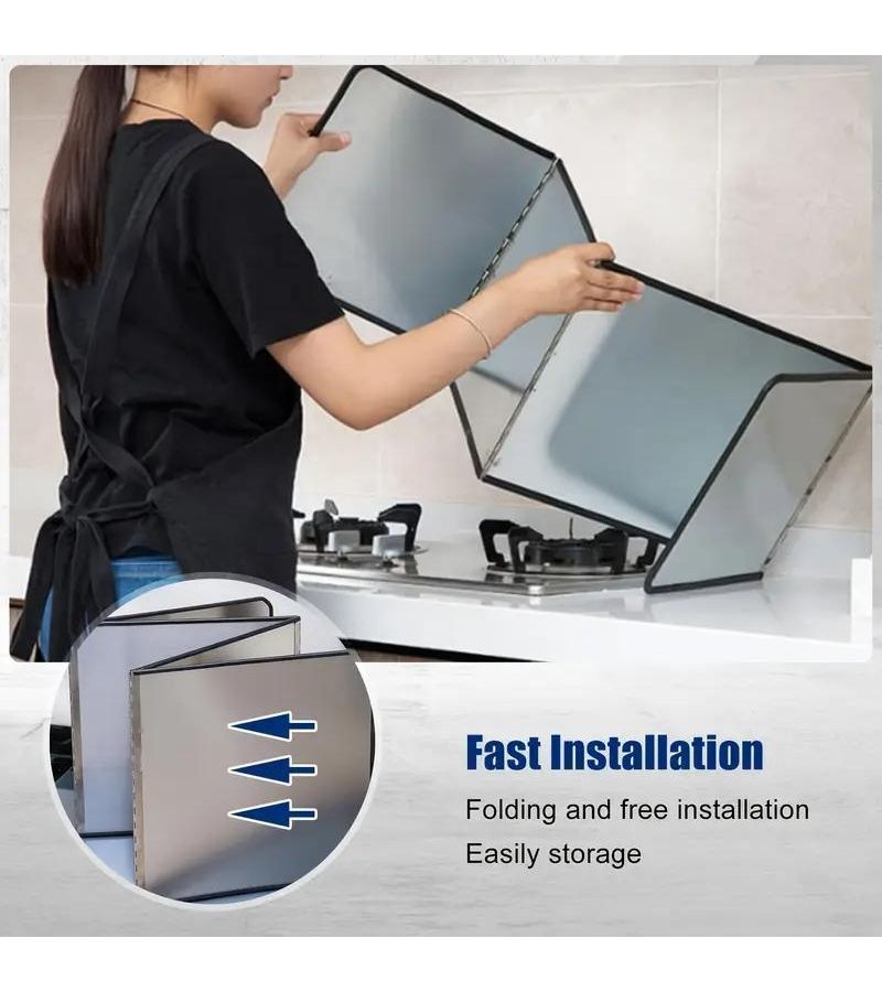 Silvery Small Foldable Stainless Steel Splatter Guard Heavy Duty Non Stick Oil Screen - Image 2