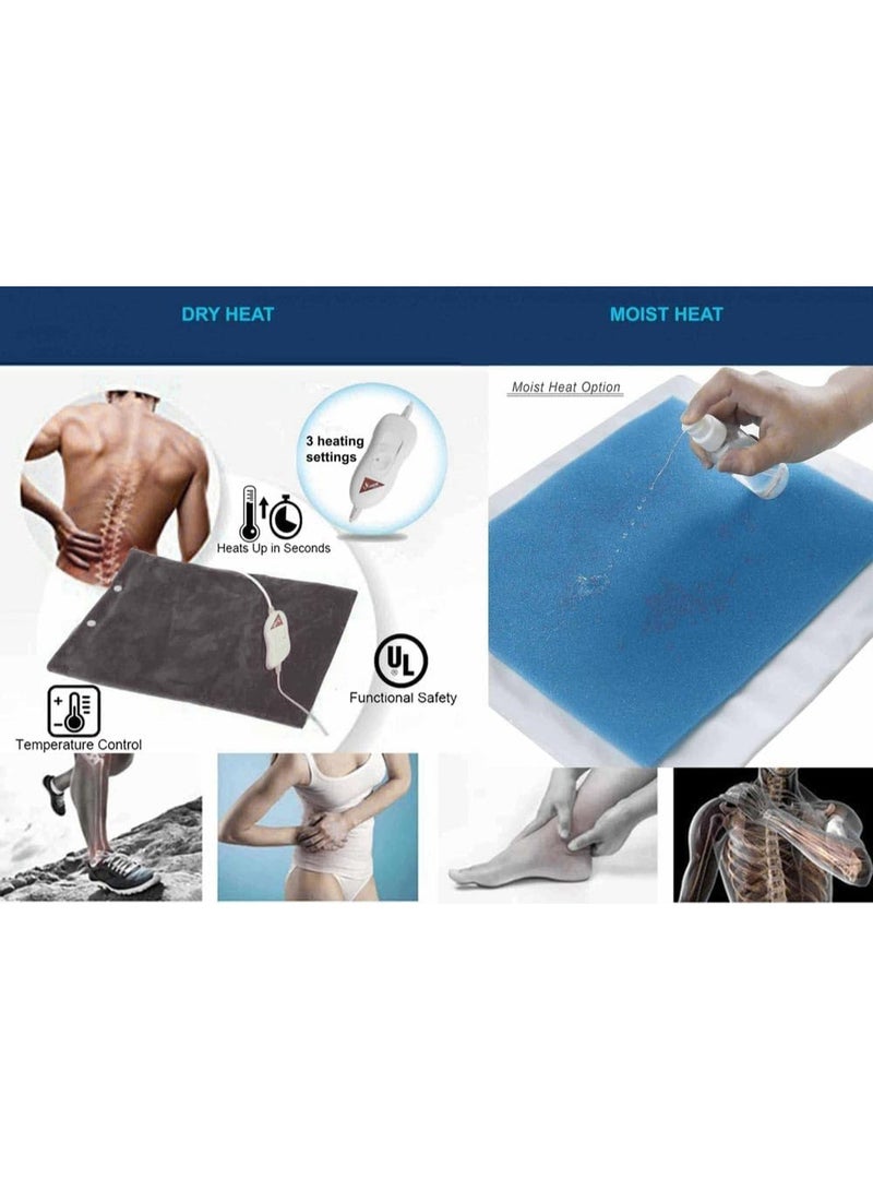 وسادة تدفئة كهربائية بحجم كبير 30×60 سم – علاج حراري لتخفيف ألم الظهر والرقبة والكتف – ناعمة وسريعة التسخين ومناسبة للاستخدام اليومي - Image 4