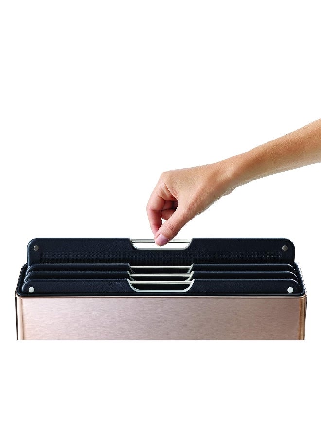 Joseph Joseph 4-Piece Folio Stainless Steel Rectangular Chopping Board with Storage Case Rose Gold 24 x 34 cm 60172 - Image 3