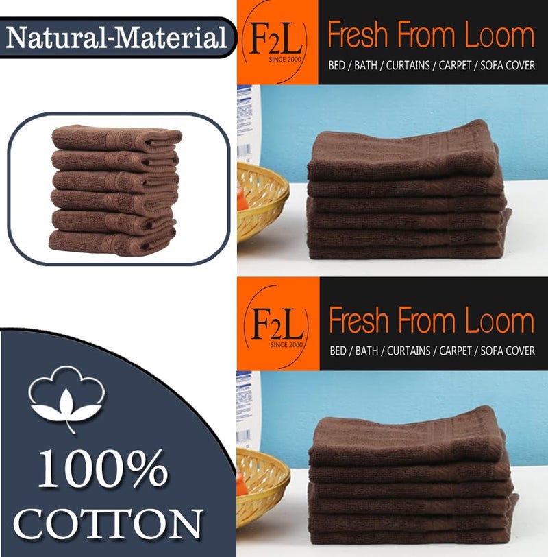 FRESH FROM LOOM FRESH FROM LOOM face Towels Set Wash Clothes Face Towels Towels for Home Gym or Sports 13 X 13 Inch Brown  - Image 2