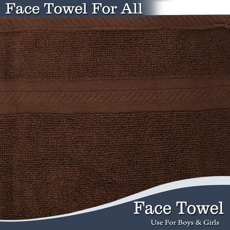 FRESH FROM LOOM FRESH FROM LOOM face Towels Set Wash Clothes Face Towels Towels for Home Gym or Sports 13 X 13 Inch Brown  - Image 4