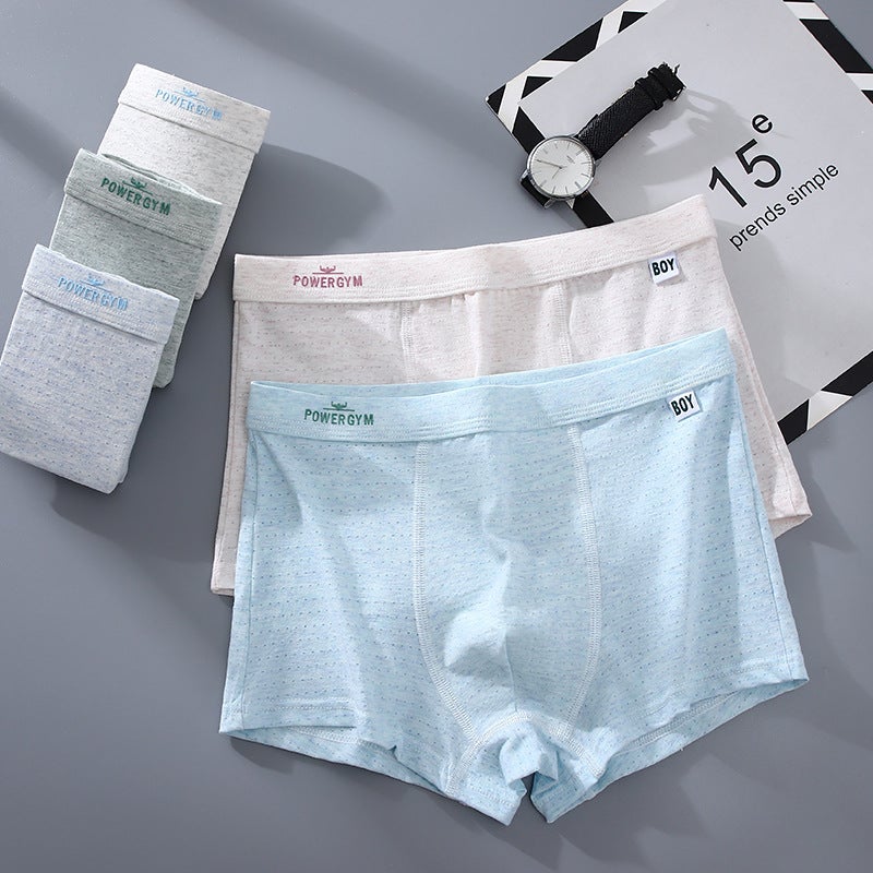 Teenager Underwear Mens Pure Cotton Boxer Underpants for Big Children Junior High School Developmental Students Antibacterial plus size All Cotton Short Pants with Four Corners 261 