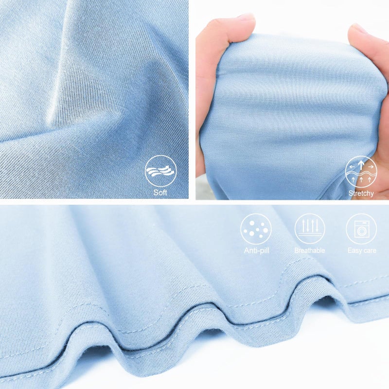 Aijoviko Newborn Swaddle Blanket with Hat Set Baby Swaddle Set Hospital Receiving Blankets for Girls Boys(Babyblue) - Image 3