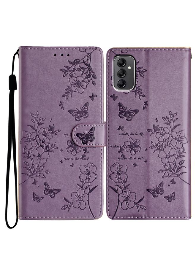 S-TOP Case For Samsung Galaxy A14 4G / 5G Butterflies and Flowers Leather Phone Case - Image 1
