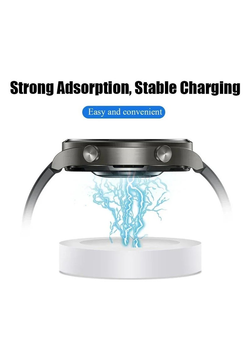 Portable Smart Watch Charger Dock For Huawei Watch GT5 GT4 GT3 GT2 GT5 Pro GT4 Pro GT3 Pro GT2 Pro, USB Magnetic Dock Fast Charger White - Image 3