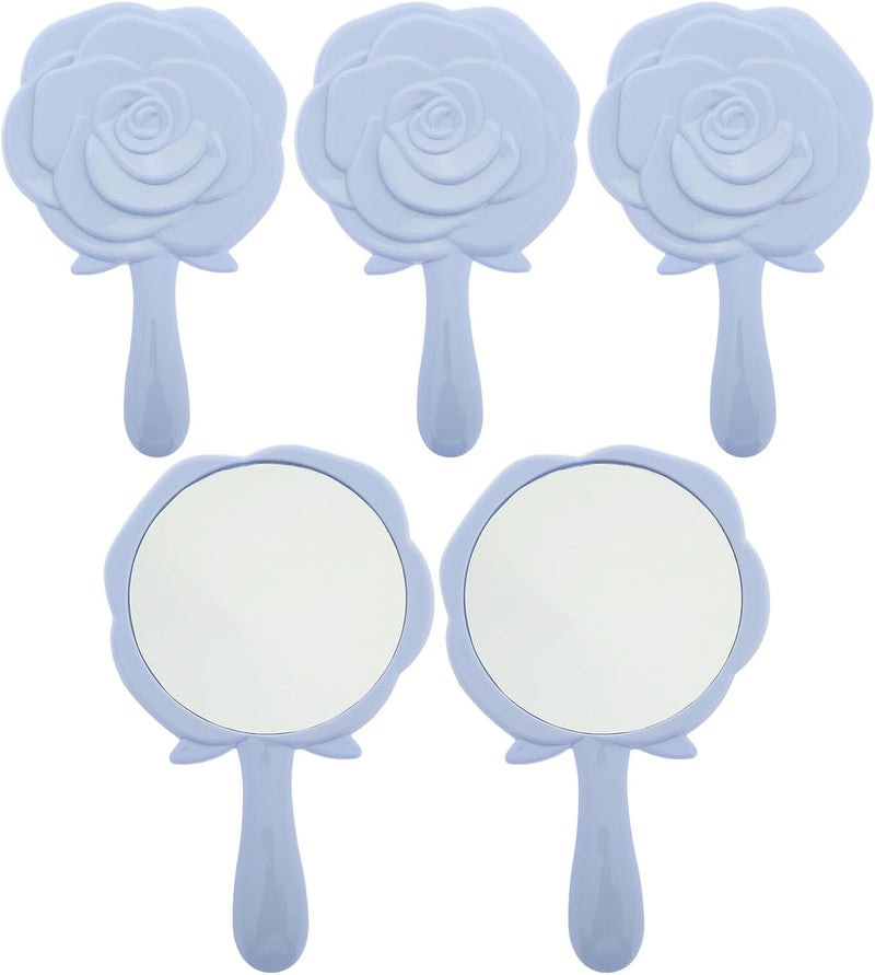 Flexible sizing options KICHOUSE 5 Pcs Sky-Blue Rose Flower Handheld Cosmetic Mirror for Purse Small Travel Pocket Vanity Mirror Essential for Women Small apartment fit Oil resistant Global production standard crafted Local licensed courier Season change compatible build Universal design Global flexible assemble picks Major city pickup option Consistent steady quality Cross product compatible Modern versatile shape Precision made Moisture proof Narrow & wide space compatible Longevity upgraded craftsmanship Low maintenance General purpose design Gulf market standard build Year round in stock Polished safe edge Storage transit efficiency build Gulf approved global quality Regional central warehouse stock Wide range expanded design - Image 1