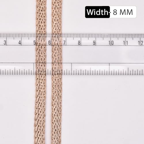 Embroiderymaterial Gota Patti Lace Boarder Heavy Lace for Saree, Craft, Blouse, Lehnga, Suit & Decoration (8mm Width, Almond Gold, 13 Mtr, 2rolls) - Image 2