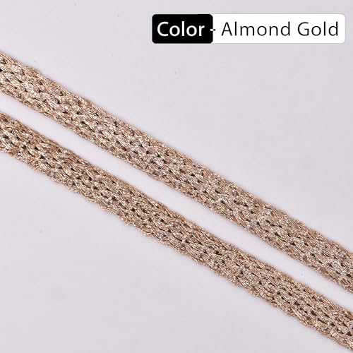 Embroiderymaterial Gota Patti Lace Boarder Heavy Lace for Saree, Craft, Blouse, Lehnga, Suit & Decoration (8mm Width, Almond Gold, 13 Mtr, 2rolls) - Image 4