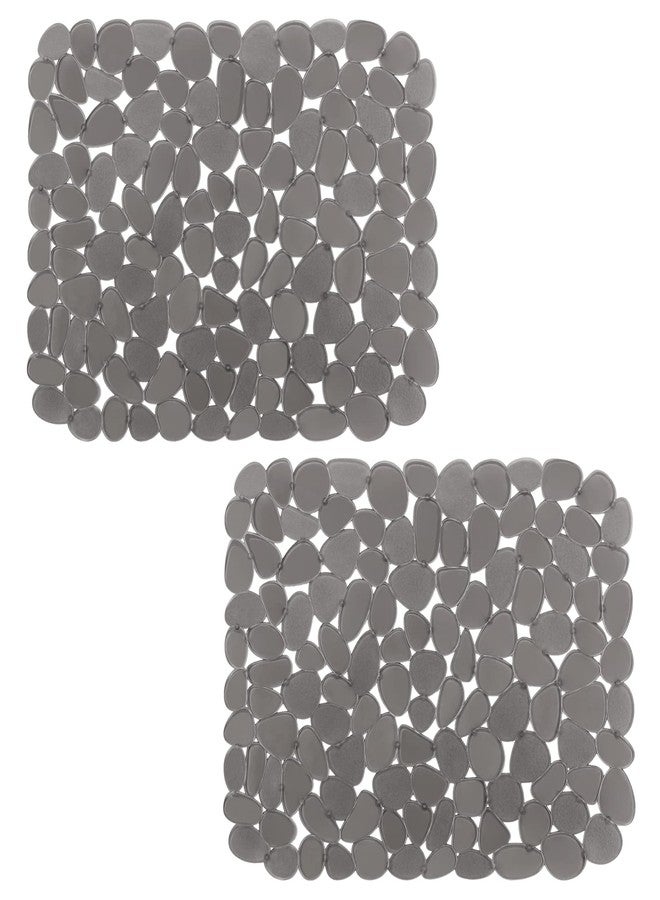 Bligli Pebble Sink Mat for Stainless Steel/Ceramic Sinks, 2 Pack PVC Sink Protectors Mats for Bottom of Kitchen Sink, Dish Drying Mat for Dishes and Glassware, 15.7 x 11.8 inch, Grey - Image 1