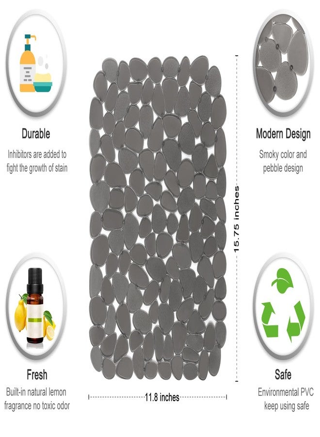 Bligli Pebble Sink Mat for Stainless Steel/Ceramic Sinks, 2 Pack PVC Sink Protectors Mats for Bottom of Kitchen Sink, Dish Drying Mat for Dishes and Glassware, 15.7 x 11.8 inch, Grey - Image 3