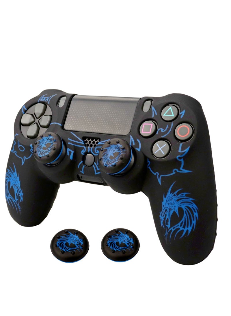 Anti-Slip Grip Silicone Cover Protector Case for PS4 Slim/Pro Controller  Dragon Carving Thumb Grip Caps - Image 1