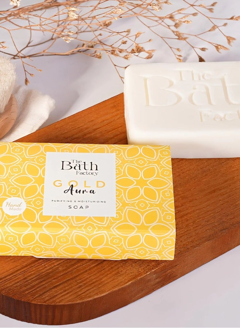 The Bath Factory Moisturising Hand and Body Soap, Gold Aura, 80 g – Nourishing Cleanser for Soft Skin - Image 2