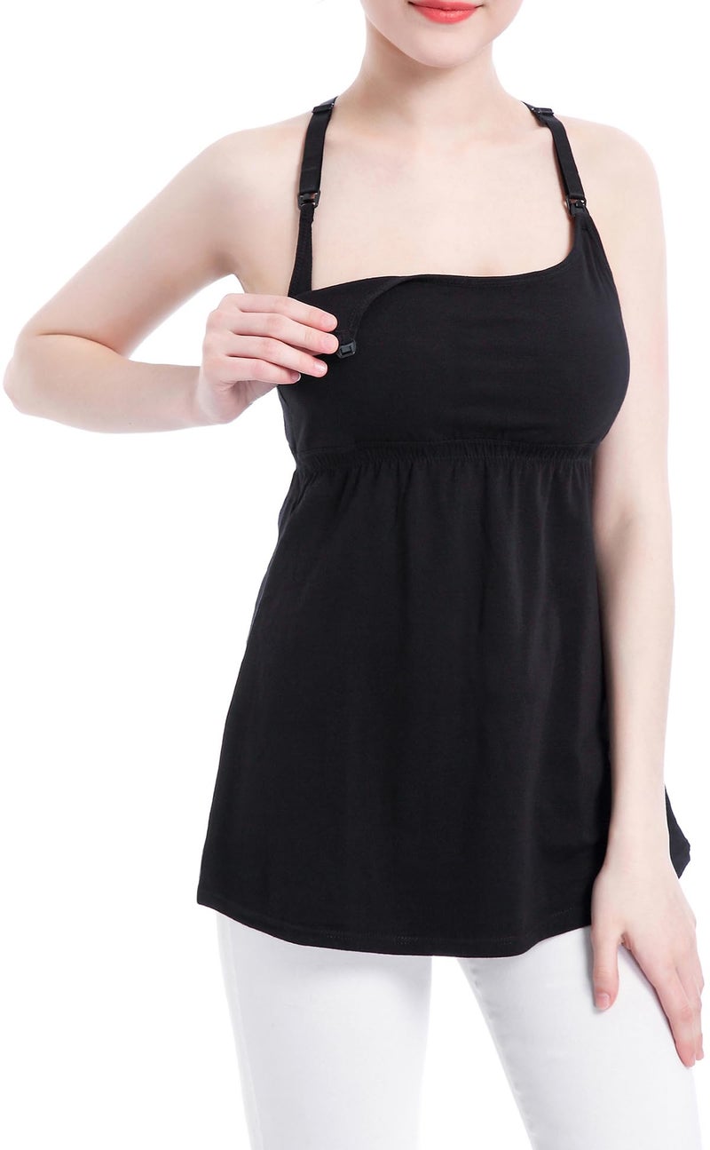 SUIEK Women's Nursing Tank Top Cami Maternity Bra Breastfeeding Shirts (Small) - Image 2