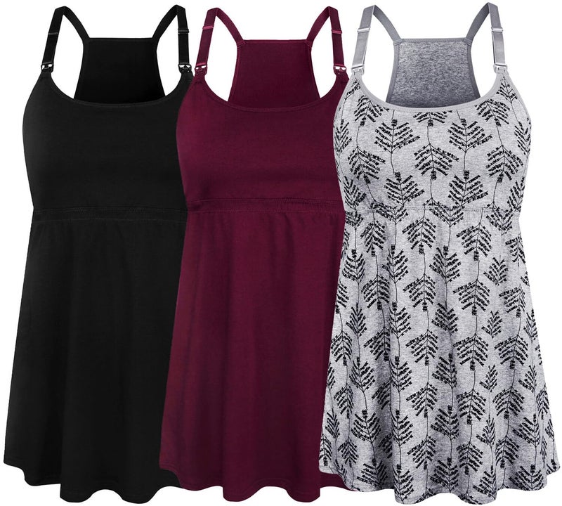 SUIEK Women's Nursing Tank Top Cami Maternity Bra Breastfeeding Shirts (Small) - Image 1