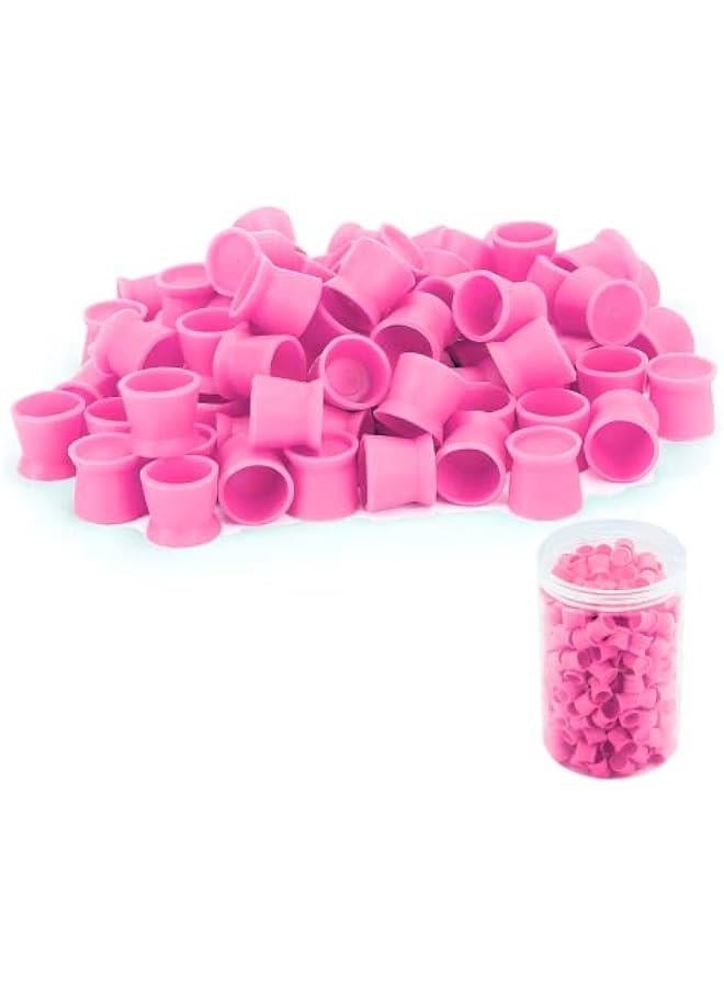 Generic Tattoo Ink Cups, 300pcs Disposable Tattoo Ink ment Caps Silicone Permanent Makeup Cups Tattoo ment Container Ink Caps for Tattoo kits Supplies (Rosa) - Image 1