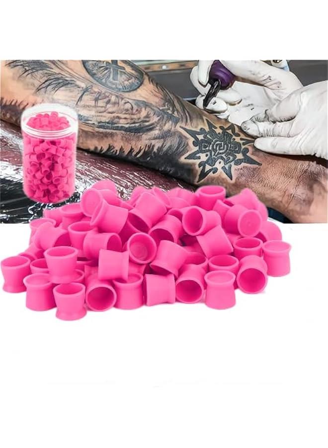 Generic Tattoo Ink Cups, 300pcs Disposable Tattoo Ink ment Caps Silicone Permanent Makeup Cups Tattoo ment Container Ink Caps for Tattoo kits Supplies (Rosa) - Image 4