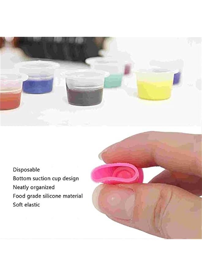 Generic Tattoo Ink Cups, 300pcs Disposable Tattoo Ink ment Caps Silicone Permanent Makeup Cups Tattoo ment Container Ink Caps for Tattoo kits Supplies (Rosa) - Image 3