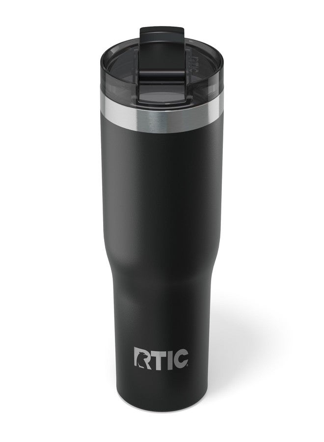 RTIC 20oz Essential Tumbler with Lid, Ceramic Lined, Insulated, Stainless Steel, Metal, Double Wall Vacuum-Insulation, Travel Cup for Iced Coffee, Tea, Hot and Cold Drink, Black - Image 1