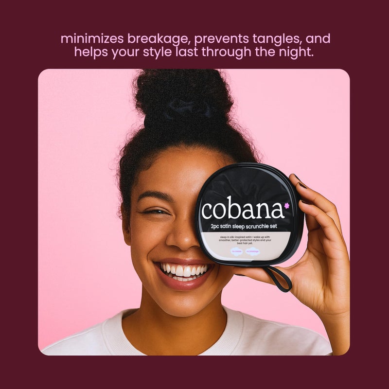 Cobana Satin Sleep Scrunchie Gift Set â€“ No-Damage Silk Hair Ties for Crease-Free Styling â€“ Soft, Gentle Hair Accessories in Travel Pouch â€“ Ideal for Women, Teens, Self-Care & Holiday Gifting - Image 4