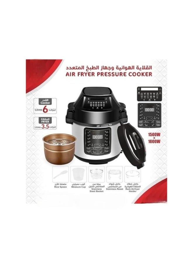 Tradeo 2-in-1 Air Fryer & Pressure Cooker - 6L Digital Multicooker with 1500W Power & Accessories - Image 2
