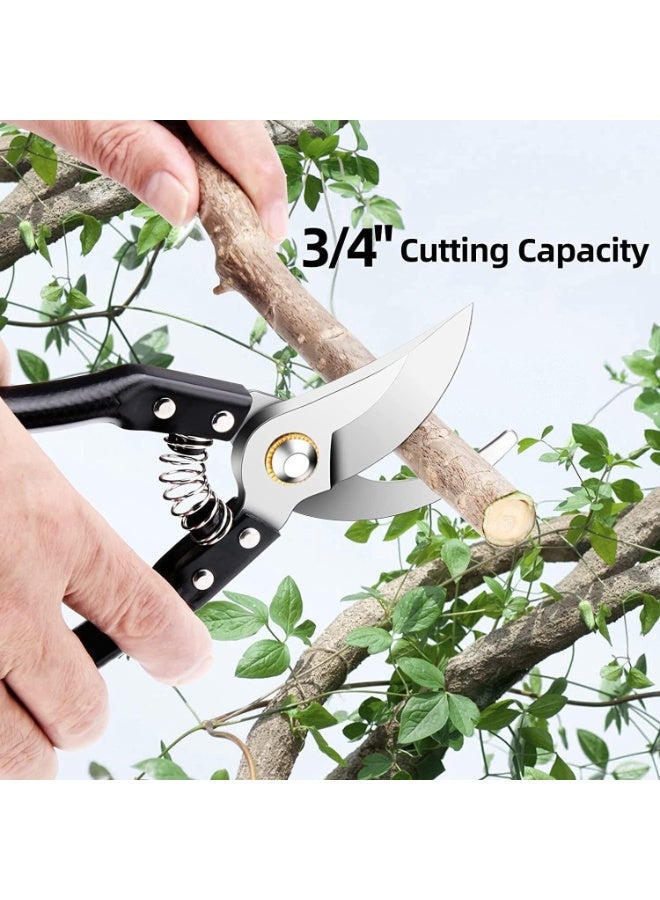Bukela X spring Pruning Shears, Garden Hand Shears, Professional Bypass Pruner Hand Shears Heavy Duty, Wood Handle Pruners, Gardening Tree Trimmers Secateurs Clipping Shears for Gardener's - Image 2