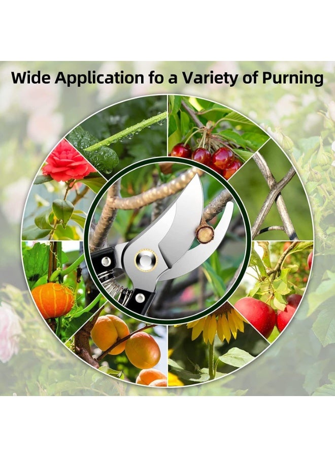 Bukela X spring Pruning Shears, Garden Hand Shears, Professional Bypass Pruner Hand Shears Heavy Duty, Wood Handle Pruners, Gardening Tree Trimmers Secateurs Clipping Shears for Gardener's - Image 5