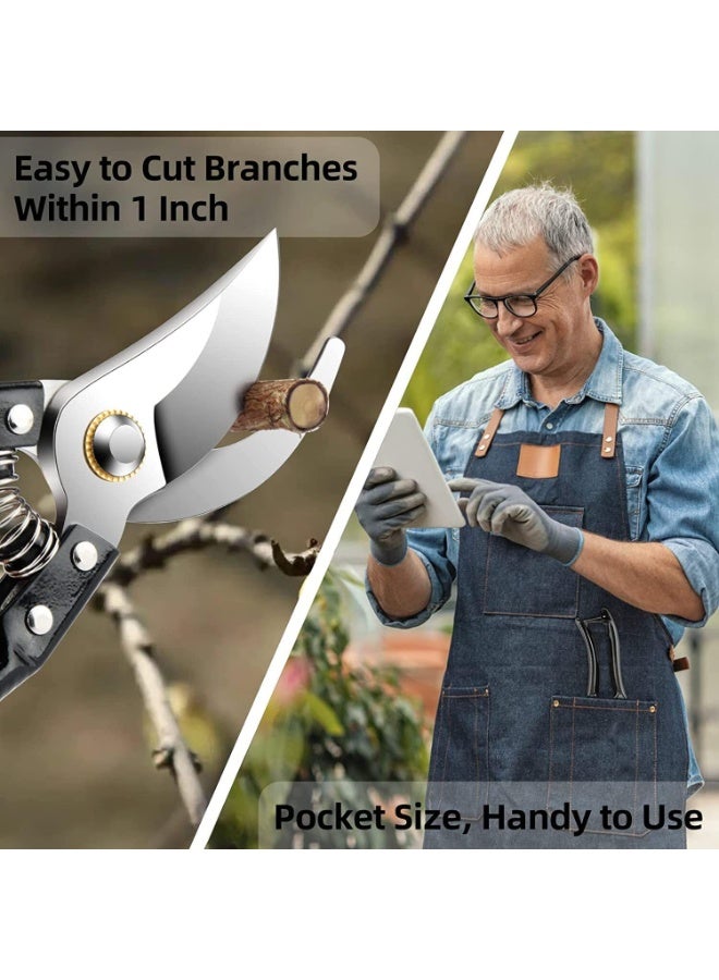 Bukela X spring Pruning Shears, Garden Hand Shears, Professional Bypass Pruner Hand Shears Heavy Duty, Wood Handle Pruners, Gardening Tree Trimmers Secateurs Clipping Shears for Gardener's - Image 4
