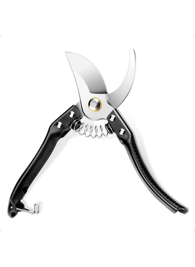 Bukela X spring Pruning Shears, Garden Hand Shears, Professional Bypass Pruner Hand Shears Heavy Duty, Wood Handle Pruners, Gardening Tree Trimmers Secateurs Clipping Shears for Gardener's - Image 1