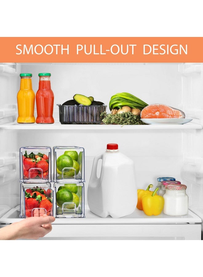 Sorbus Fridge Drawers - Clear Stackable Pull Out Refrigerator Organizer Bins - Food Storage Containers for Kitchen, Refrigerator, Freezer, Vanity & Fridge Organization and Storage (4 Pack | Small) - Image 3