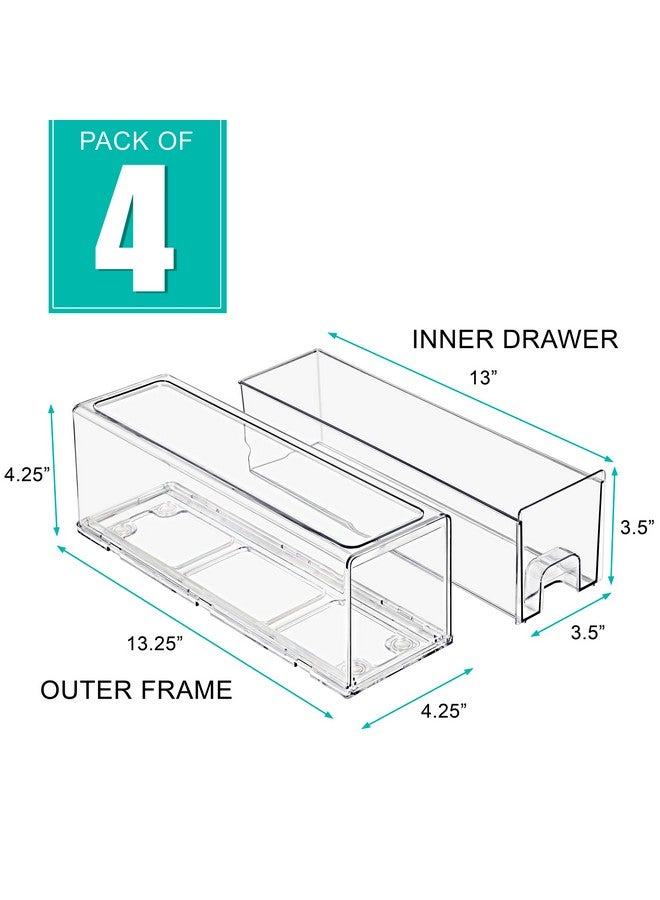 Sorbus Fridge Drawers - Clear Stackable Pull Out Refrigerator Organizer Bins - Food Storage Containers for Kitchen, Refrigerator, Freezer, Vanity & Fridge Organization and Storage (4 Pack | Small) - Image 4