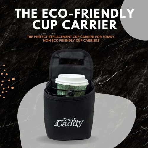 Caddy Mesa Drink Caddy Portable Drink Carrier and Reusable Coffee Cup Holder - 2 Cup Collapsible Tote Bag with Organizer Pockets Safely Secures Hot and Cold Beverages - Perfect for Food Delivery and Take Out - Image 2