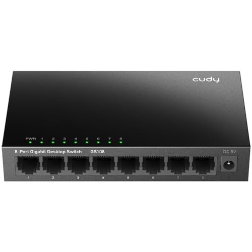Cudy GS108 8 Port Gigabit Unmanaged Ethernet Network Switch Ethernet Splitter Plug Play Fanless Metal Design Shielded Ports Traffic Optimization - Image 1