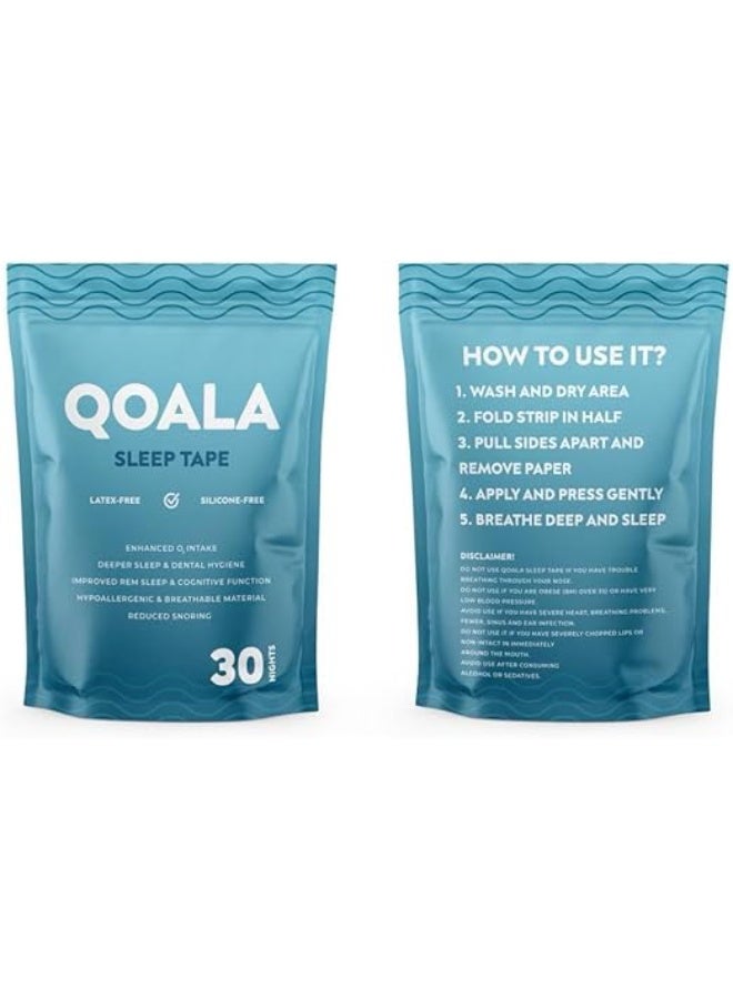شريط الفم للنوم | 30 شريطًا لطيفًا ضد الحساسية | يحسن التنفس الأنفي وجودة النوم | مريح وسهل الاستخدام - Image 3