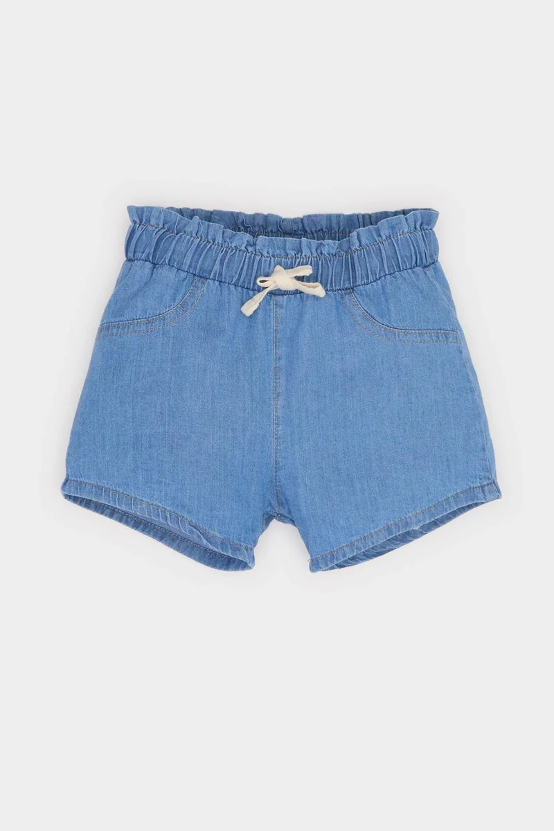 DeFacto Baby Girl Regular Fit Paperbag Waist Denim Shorts