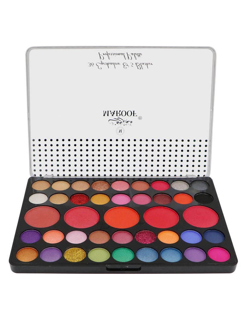 MAROOF مجموعة ظلال العيون MAROOF 36 وأحمر الخدود 5 طويلة الأمد الاحترافية - Image 1