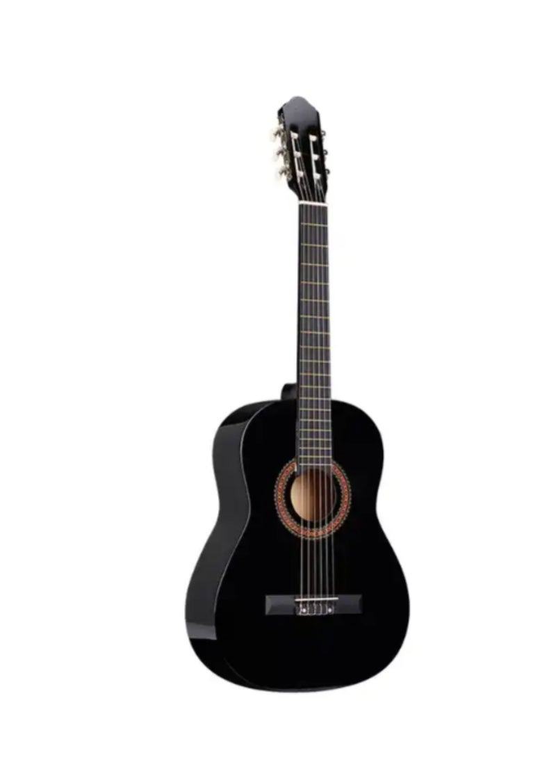 Megarya 34” Classical Guitar with Nylon Strings Acoustic Guitar with Truss Rod for Beginner Professional with Bag, Strap, Capo, Picks, Strings, Tuner, Single Guitar Holder (Black)  - Image 2