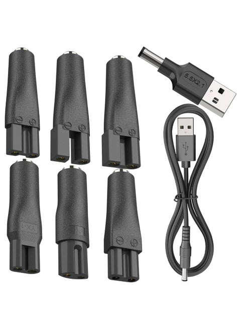 8 In 1 Power Cord 5V Replacement Charger USB adapter Suitable for Philips Electric Hair Clippers, Beard trimmers, Shavers, Beauty Instruments, Desk Lamps, Purifiers