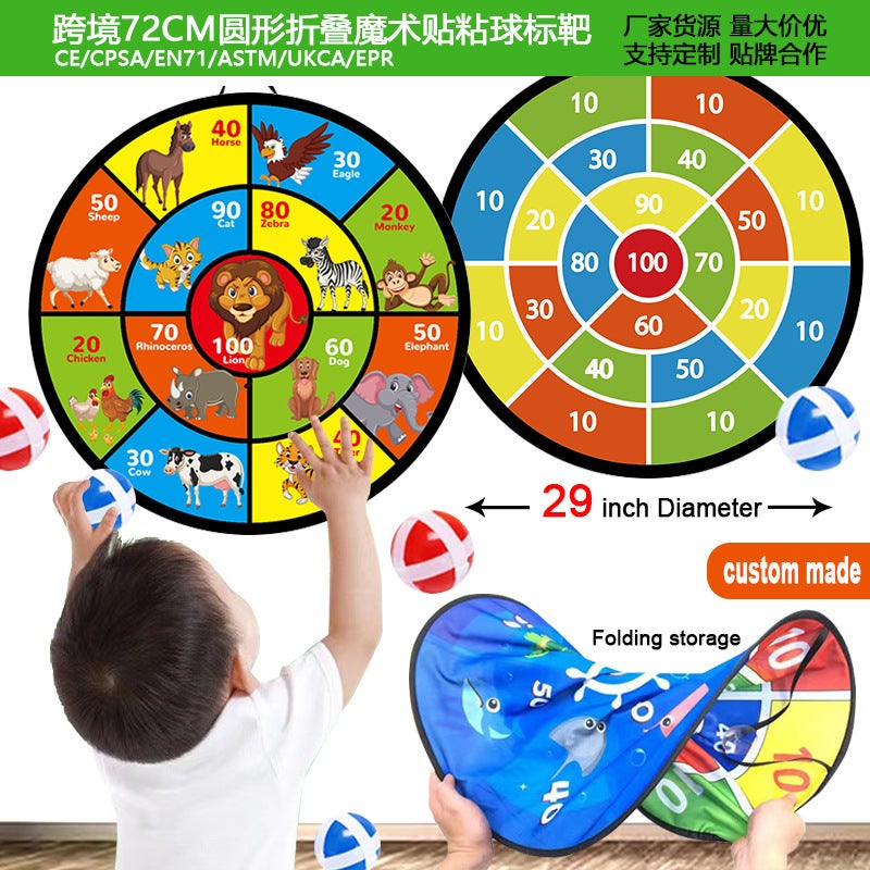 Oversized 74Cm Foldable Storage Dart Target Animal Round Children Sticky Ball Dart Plate Manufacturers - Image 3