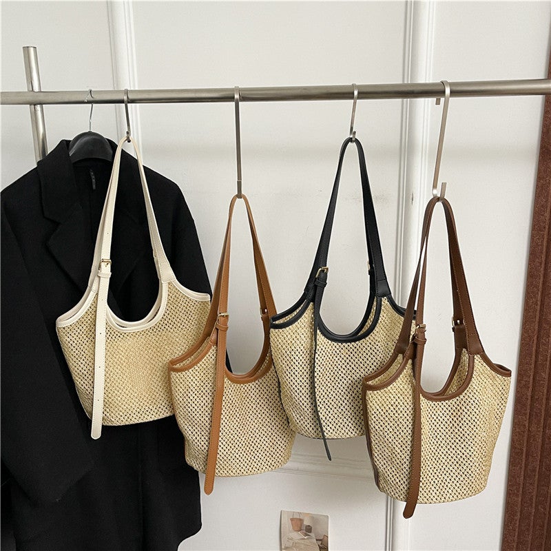 Korean Retro Straw Tote Bag For Women 2025 Summer Large Capacity Casual Versatile Woven Shoulder Underarm Bag Trendy - Image 5