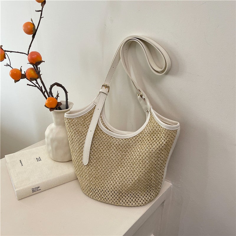 Korean Retro Straw Tote Bag For Women 2025 Summer Large Capacity Casual Versatile Woven Shoulder Underarm Bag Trendy - Image 2