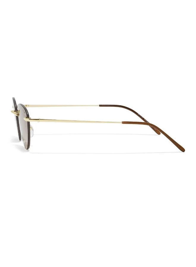 Blackout Minimalist,Women Sunglasses, Cat Eye Sunglasses, UV Protection: UV400 (Gold,Brown)