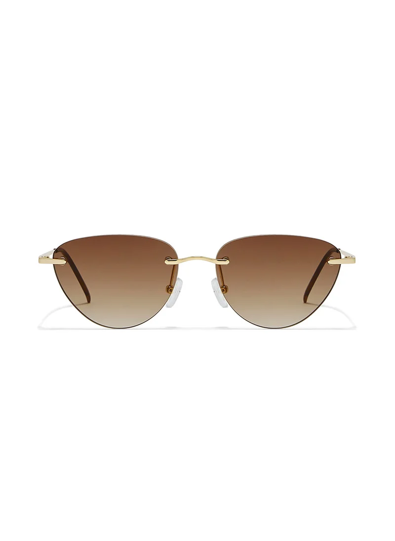Blackout Minimalist,Women Sunglasses, Cat Eye Sunglasses, UV Protection: UV400 (Gold,Brown)