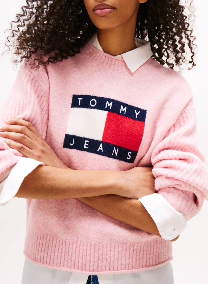TOMMY JEANS Tommy Flag Relaxed Mélange Jumper