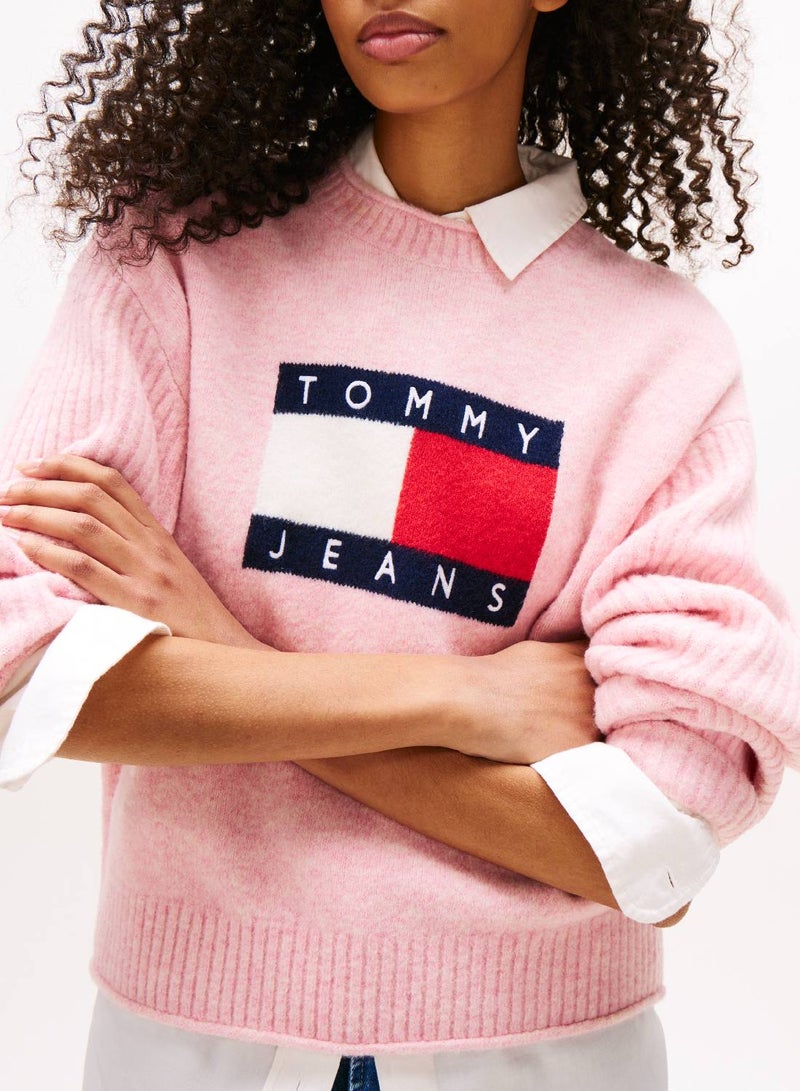 تومي جينز كنزة بقصّة مريحة بشعار العلم - Image 4