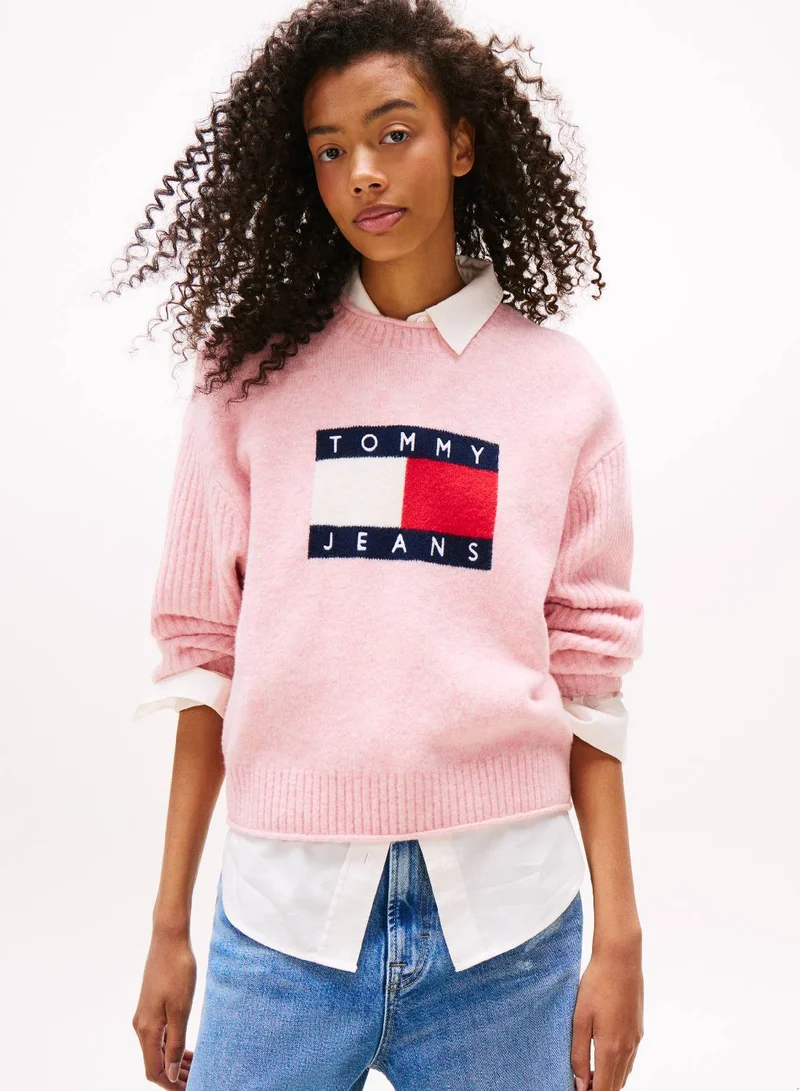 TOMMY JEANS Tommy Flag Relaxed Mélange Jumper