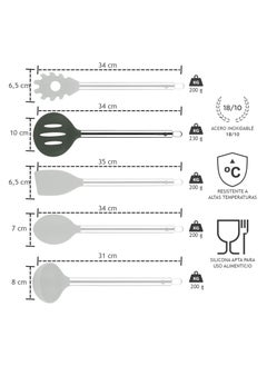 fagor Melier Silicone Skimmer Slotted  Spoon With Stainless Steel Handle  - Image 2