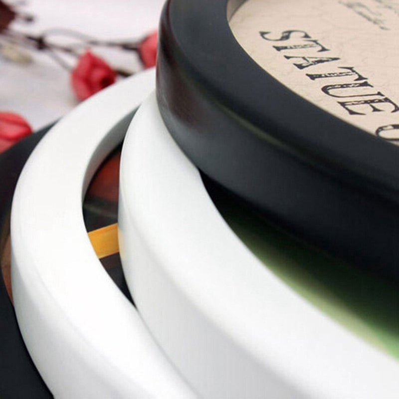 Levoberg Round Photo Frame Wooden Wall Mounted Stylish Picture Frame Home Decor White 8 inch - Image 4