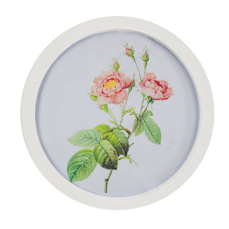 Levoberg Round Photo Frame Wooden Wall Mounted Stylish Picture Frame Home Decor White 8 inch - Image 1