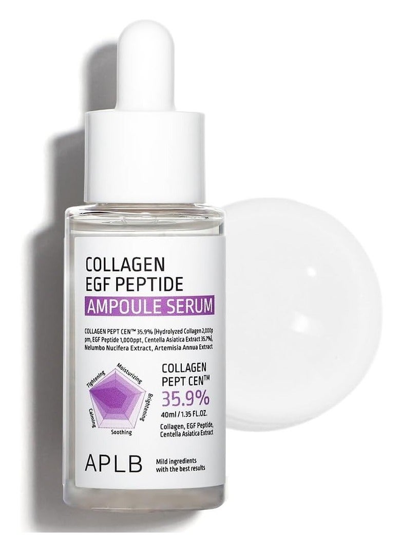 APLB Collagen EGF Peptide Ampoule Serum | COLLAGEN PEPT CEN™ 35.9% 1.35 FL.OZ/Korean Skincare, Elasticity care, Long lasting moisturizing, Revitalize for gentle and improve skin texture - Image 1